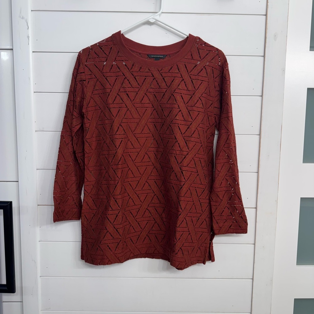 Banana Republic Red Boxy Blouse